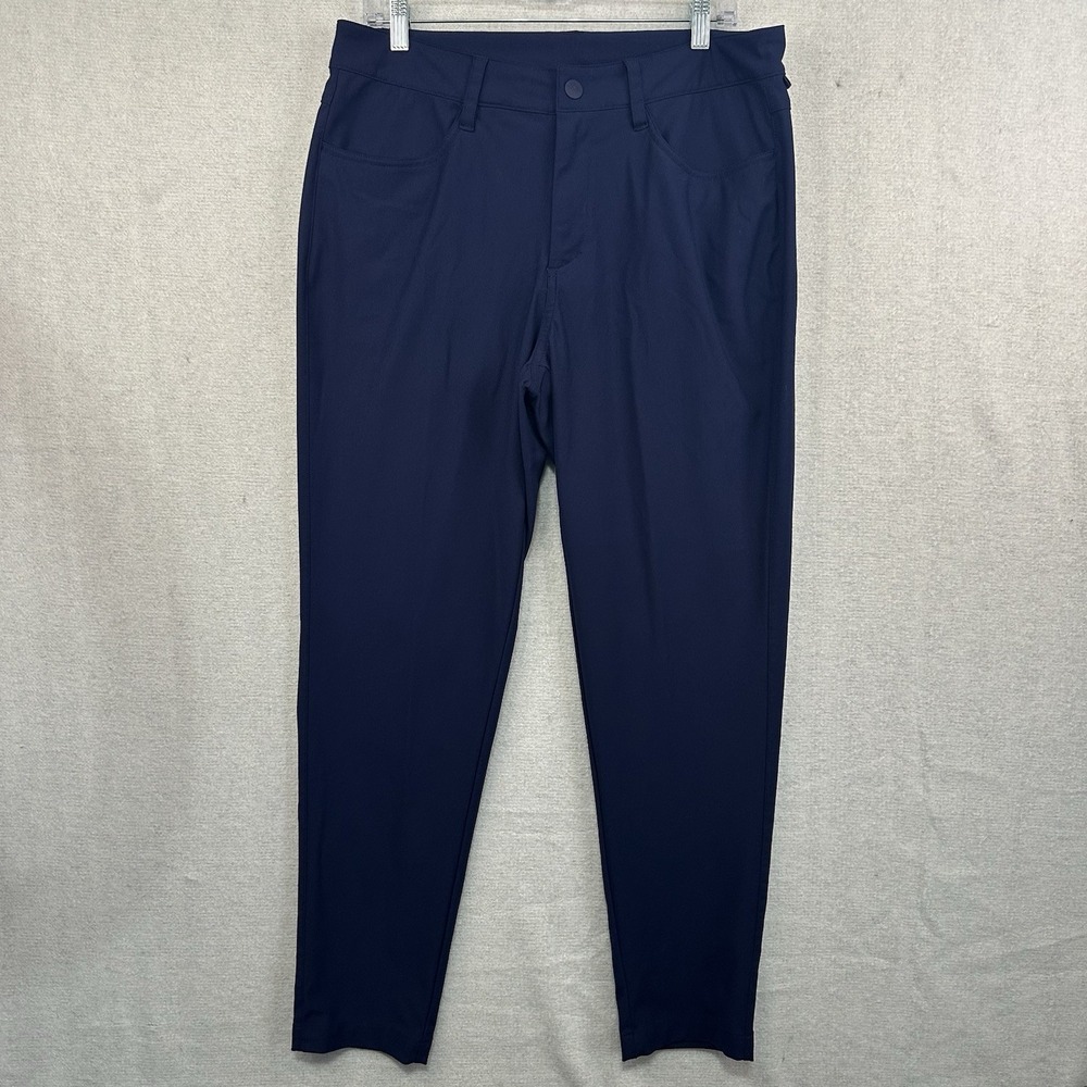 Reebok Men's Navy Blue Large Performance‎ Pants Tapered Golf Stretch Athletic